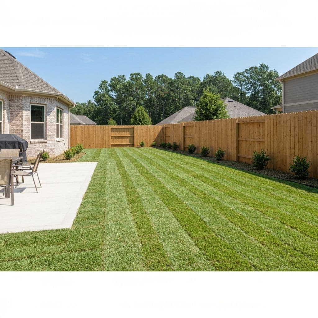 Clean backyard after full lawn cleanup service
