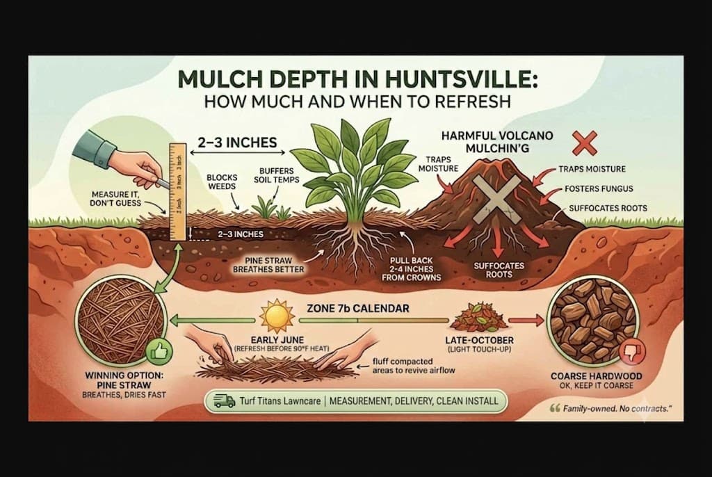 Mulch Depth in Huntsville: How Much and When to Refresh