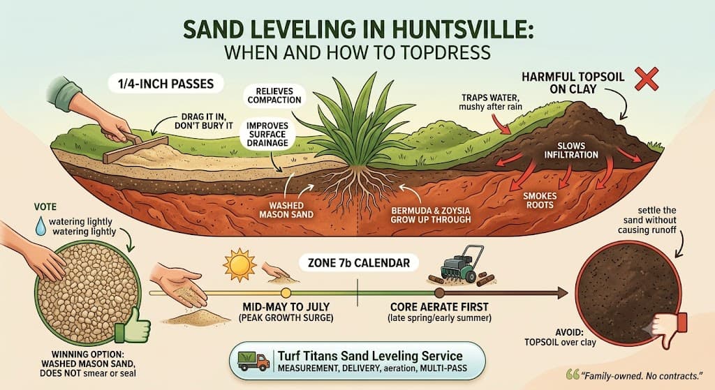 Sand Leveling in Huntsville: When and How to Topdress